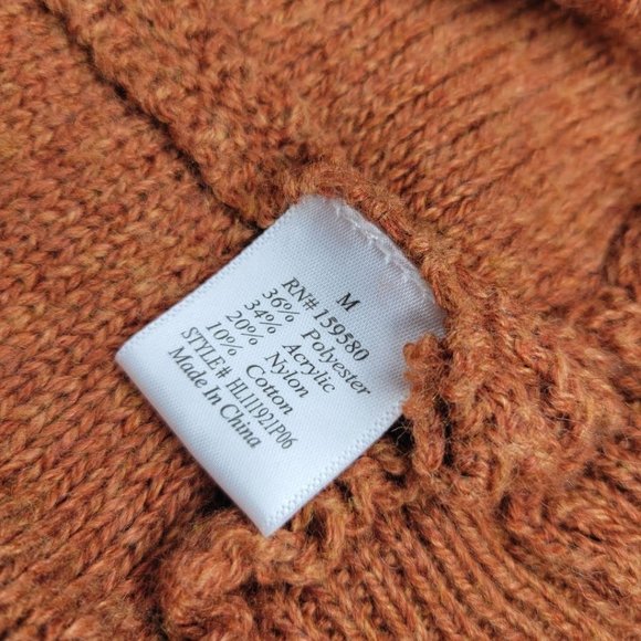 DARK ORANGE WOMEN’S OVERSIZED ¾ SLEEVE KNIT SWEATER - Picture 8 of 8